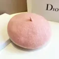 Women pink wool beret hat autumn winter stylish painter hat soft warm casual pumpkin hat chic - Pink