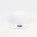 Gorra de béisbol blanca lisa con ala plana, sombrero snapback de hip hop casual para verano. - Ajustable / Blanco