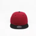 Gorra de béisbol burdeos y negra con visiera plana, sombrero hip-hop con estilo para el verano. - Ajustable / Visera Negra Gorra Burdeos