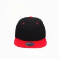 Gorra de béisbol snapback negra y roja, sombrero hip hop de ala plana estilo urbano verano. - Ajustable / Visera Roja Gorra Negra