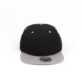 Gorra de béisbol negra y gris con ala plana, sombrero snapback de hip-hop clásico. - Ajustable / Visera Gris Claro Gorra Negra