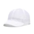 Détail de la casquette de baseball en résille à visière courte avec un tissu léger d'été respirant. - Réglable / Mesh Complet Blanc