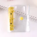 Cubierta de cuaderno transparente de PVC de 3 anillos mini carpeta con anillas metálicas - Amarillo