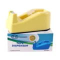 Macaron yellow desktop tape dispenser small plastic cutter for office and school use - Yellow