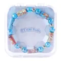 Kids DIY sticker bracelet toy set featuring colorful beads and cute cartoon rolls in a clear box. - Amusement Park - Bracelet Box Set (English Version)