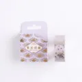 Purple gold foil washi tape variant with ornate damask pattern and matching box package. - Purple