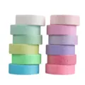 Colorful glitter washi tape set for journaling, DIY crafts, scrapbooking and planner decoration. - YD-DS034 【Candy Glitter 12 Colors】