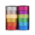 12 Rolls Glitter Washi Tape Set Colorful DIY Masking Decorative Tape for Journaling Craft - YD-DS035 (Rainbow Glitter 12 Colors)