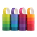 24 Rolls Colorful Washi Tape Set Rainbow Decorative Masking Tape DIY Craft Journaling - YD-DS002 [1.5cm Rainbow 24 Colors]