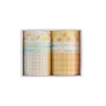 Cute lemon and orange patterned washi tape set with decorative English text for daily DIY journaling. - Yellow (YD-DS023-B)