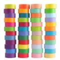 Conjunto de cinta washi de color sólido para diario, manualidades y envoltura de regalos. - 48 Colores macarrón