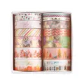 Decorative washi tape set in gift box gold foil sticky masking tape for journaling. - Box of 12 Rolls / Box of 12 Rolls