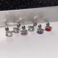 Exquisite bunte Glaskugel Muschel Knorpel Ohrringe fur Damen trendiger Schmuck Detailansicht - Perlenstil