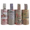 Vintage retro washi tape set decorative stationery journaling scrapbooking crafts 4 rolls - Vintage Old Dream