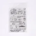 Clear PVC stamp featuring cute cartoon bear and various DIY journaling patterns. - Animal Alliance - Party