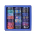 Set van prachtige sterrenhemel goudfolie washi tape rollen in blauwe doos voor knutselen - Melkweg Sterrenhemel (Doos van 24 Rollen)