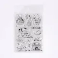 Transparent PVC cartoon bear stamp set DIY scrapbooking journaling planner decorative sticker tool. - Animal Alliance - Desserts