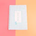 A4 Release Paper Book Blue Gingham Spiral Notebook for Washi Tape Storage and Journaling - Light Blue