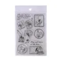 Vintage transparent PVC stamp sticker set for creative journaling and scrapbooking decor. - Envelope