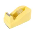 Macaron color tape dispenser, small desktop cutter for office, school and stationery supplies. - Yellow