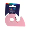 Macaron Pink Desktop Tape Dispenser Set with Sticky Tape for Office and School Supplies - Pink