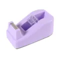 Macaron purple desktop tape dispenser small plastic tape cutter office stationery tool. - Purple