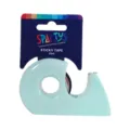 Macaron mint green sticky tape dispenser with 25m tape and packaging header for desk. - Lake Blue