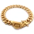 Heavy 19mm Cuban Link Dog Collar Stainless Steel Gold Pet Chain with Secure Buckle Clasp. - 16 inch/41cm / Gold