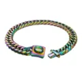 16mm Rainbow Stainless Steel Heavy Metal Dog Chain Collar Bite-Proof Pet Accessories - 16 inch/41cm / Colorful