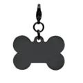 Black stainless steel bone shaped pet ID tag with clip, durable metal dog collar pendant. - L / Black