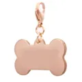 Rose gold stainless steel bone pet ID tag pendant with secure lobster clasp for dogs and cats. - L / Rose Gold