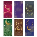 Sobres de dinero de Eid set de seis paquetes rojos festivos islámicos diseños de Ramadán - Estilo S1015 (Mandala de Seis Colores Estampado en Oro) / 6 Piezas/Paquete