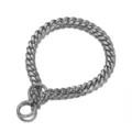 Collare per cani in acciaio inossidabile catena cubana maglia P guinzaglio 12MM - 12MM 16 Pollici/40CM / Colore acciaio