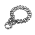 Stainless steel pet dog chain heavy duty metal P chain training collar for large dogs - 19mm, 18 Inches / 45cm / Steel