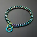 Rainbow stainless steel cuban link pet dog collar heavy duty metal choke chain 15mm width - 15mm, 12 Inches / 30.5cm (Recommended for Dog Neck 8 Inches) / Colorful