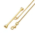 Gold metal pet leash detail showing bone handle and chain link, durable stainless steel. - 60CM / Gold