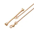 Golden metal bone handle and chain detail of stainless steel dog leash for outdoor walking. - 60CM / Rose Gold