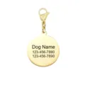 Custom Stainless Steel Pet Dog Tag Personalized Engraved Puppy ID Name Tag Pendant - Round Tag / Gold