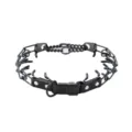 Black metal dog training pinch collar with quick release buckle and rubber tips for pets. - 18inch/45cm / Black