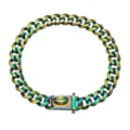 15mm stainless steel rainbow cuban link dog collar heavy duty pet chain for dogs - 10 Inches / 25cm / Rainbow