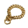Heavy duty gold metal pet dog chain collar p-chain stainless steel training pet supply - 19mm, 18 Inches / 45cm / Gold