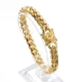Goldfarbenes Edelstahl Kubanische Kette Armband für Herren, cooler Armschmuck. - 8mmx22cm / Gold
