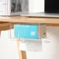 Caja de panuelos transparente de acrilico colgante debajo del escritorio para oficina cocina - S / Transparente