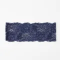 Dunkelblaue elastische Spitzenborte Kopfband, hohles Blumen-Design für Haarschmuck und Basteln. - Marineblau