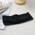 Plain black elastic sports yoga headband, comfortable narrow hair band for women daily use. - Black