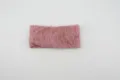 Pink knitted ruffled headband detail, elastic hair accessory for sports yoga daily wear. - Dusty Pink