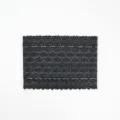Black lace wide stretch headband detailed view, stylish floral pattern hair accessory. - Black