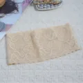 Retro beige paisley lace headband for women, elastic floral hair band and vintage accessory. - Off White