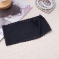 Black lace paisley fringe headband, vintage stretchy hair accessory for women daily wear style - Black