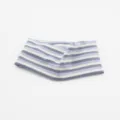 Blue striped knit headband detail, soft elastic fabric for daily sports wear and chic look. - Blue & White